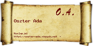 Oszter Ada névjegykártya